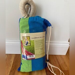 Blue and Green Hammock in a Bag